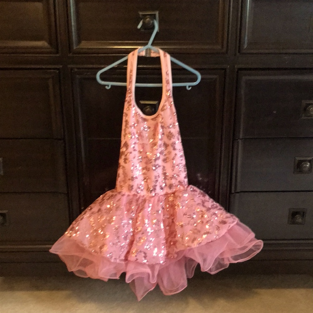 Dance Leo/tutu pink child’s medium halter top style
